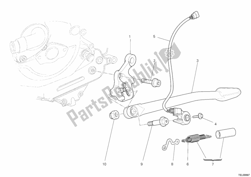 All parts for the Side Stand of the Ducati Superbike 848 EVO Corse SE 2013